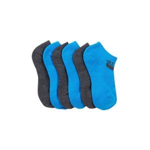 Diesel Boy's 6-Pack Athletic Low-Cut Socks, Blue /  Charcoal, 7-8.5